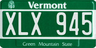 VT license plate XLX945
