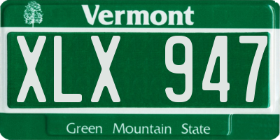 VT license plate XLX947