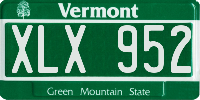 VT license plate XLX952