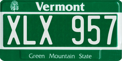 VT license plate XLX957