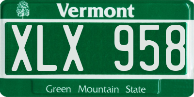 VT license plate XLX958
