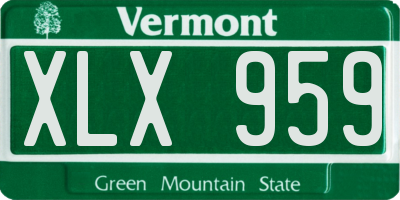 VT license plate XLX959