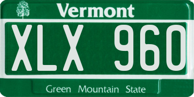 VT license plate XLX960