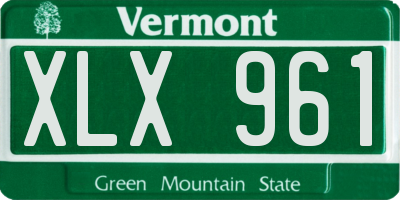 VT license plate XLX961
