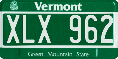 VT license plate XLX962