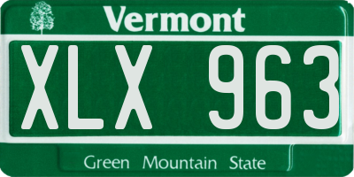 VT license plate XLX963