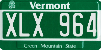 VT license plate XLX964