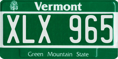 VT license plate XLX965