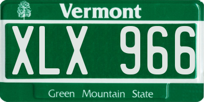 VT license plate XLX966