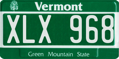 VT license plate XLX968