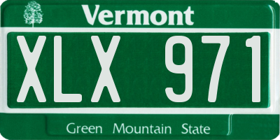 VT license plate XLX971