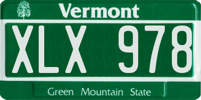 VT license plate XLX978