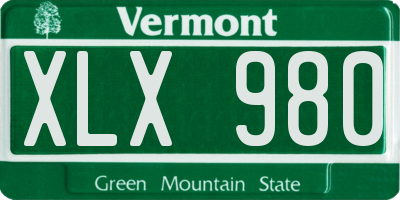 VT license plate XLX980