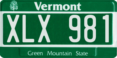 VT license plate XLX981