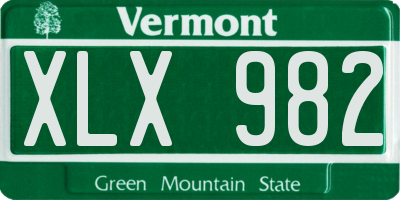 VT license plate XLX982