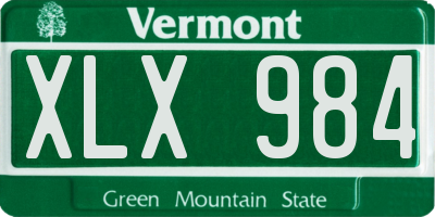 VT license plate XLX984