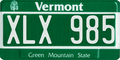 VT license plate XLX985