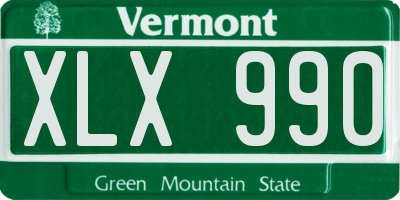 VT license plate XLX990