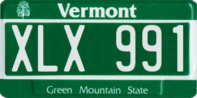 VT license plate XLX991