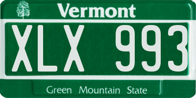 VT license plate XLX993