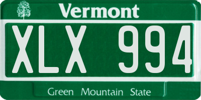 VT license plate XLX994