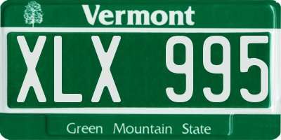 VT license plate XLX995