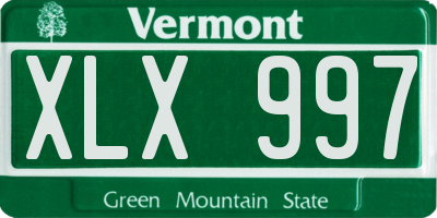 VT license plate XLX997