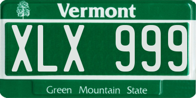 VT license plate XLX999