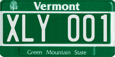 VT license plate XLY001