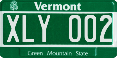 VT license plate XLY002
