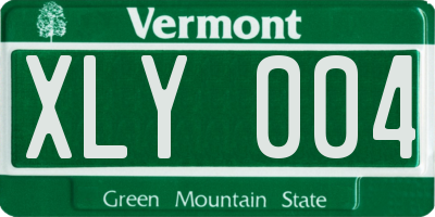 VT license plate XLY004