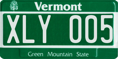 VT license plate XLY005