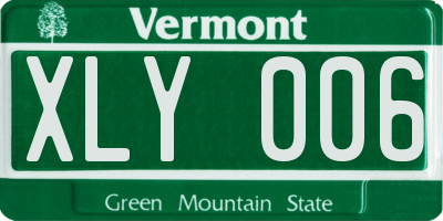 VT license plate XLY006