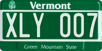 VT license plate XLY007
