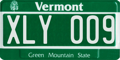 VT license plate XLY009