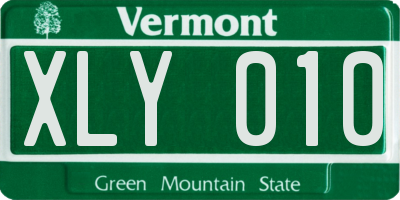 VT license plate XLY010