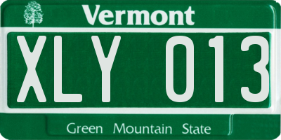 VT license plate XLY013