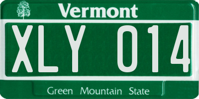 VT license plate XLY014