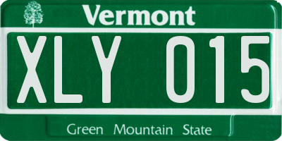 VT license plate XLY015