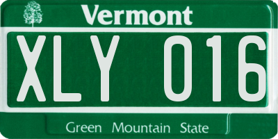 VT license plate XLY016
