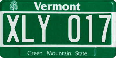 VT license plate XLY017