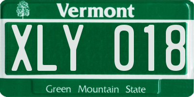 VT license plate XLY018