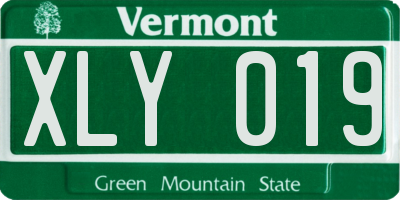 VT license plate XLY019