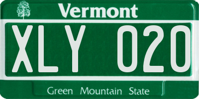 VT license plate XLY020