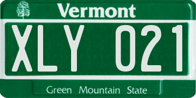 VT license plate XLY021