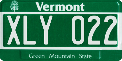 VT license plate XLY022