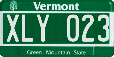 VT license plate XLY023