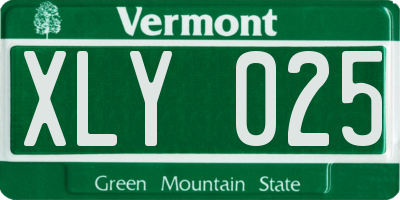 VT license plate XLY025