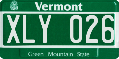 VT license plate XLY026