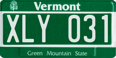 VT license plate XLY031